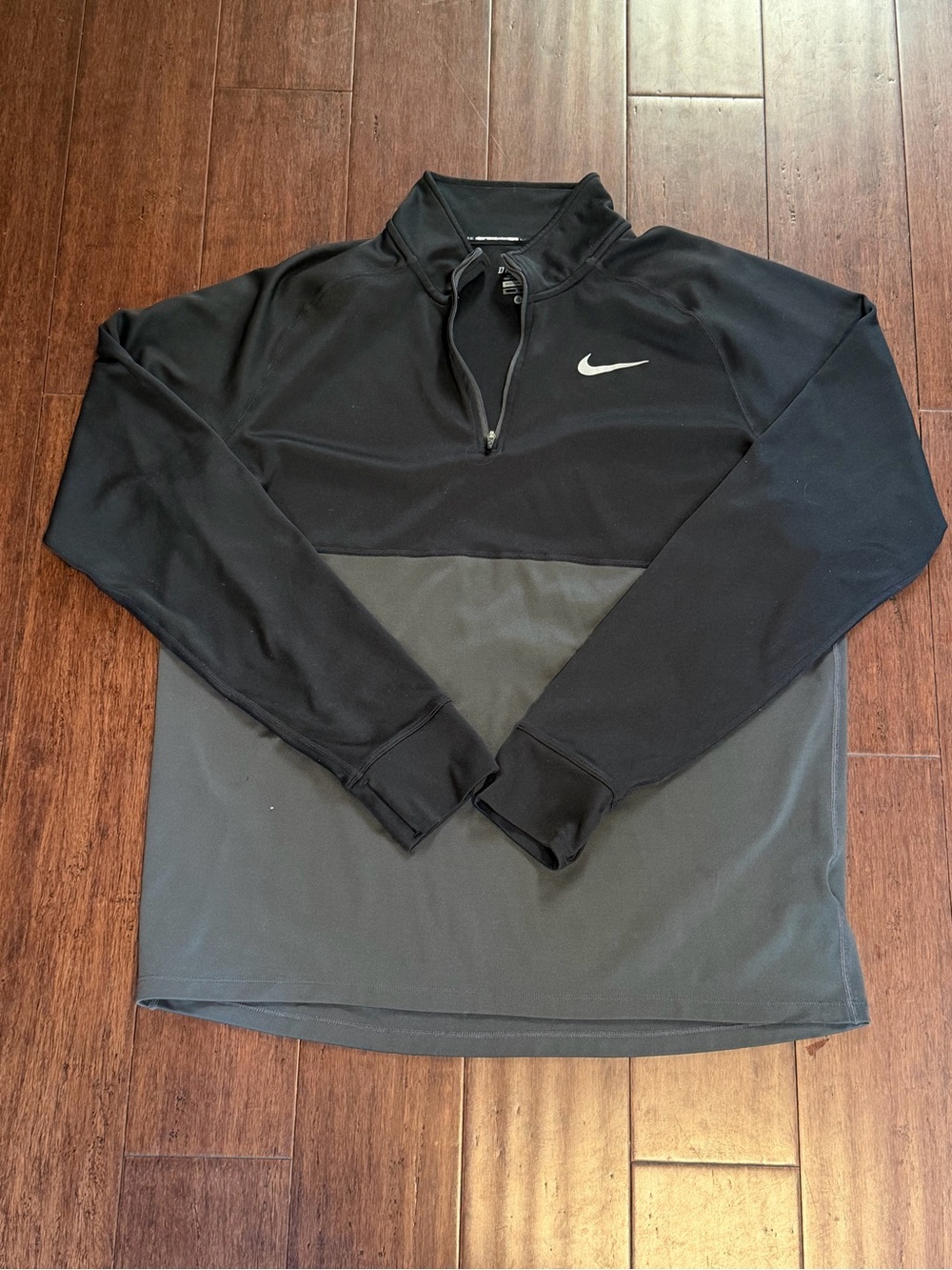 Nike Women's Black and Gray Quarter-Zip Performance Jacket
